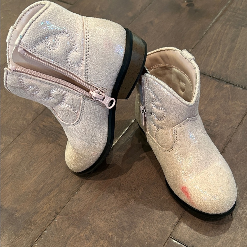 Cat and jack pink low cowboy boots 10 toddler girl